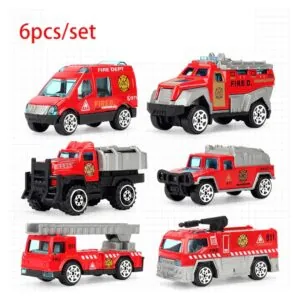 Fire Rescue Die-Cast Vehicles Set - 6 Pieces