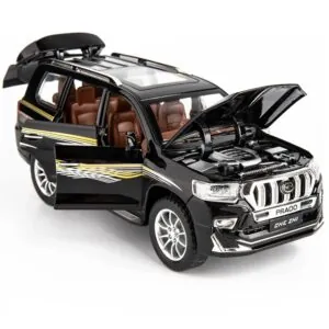Toyota Prado 1:24 Scale Model - Pull-Back Car with Lights and Sound (Black)