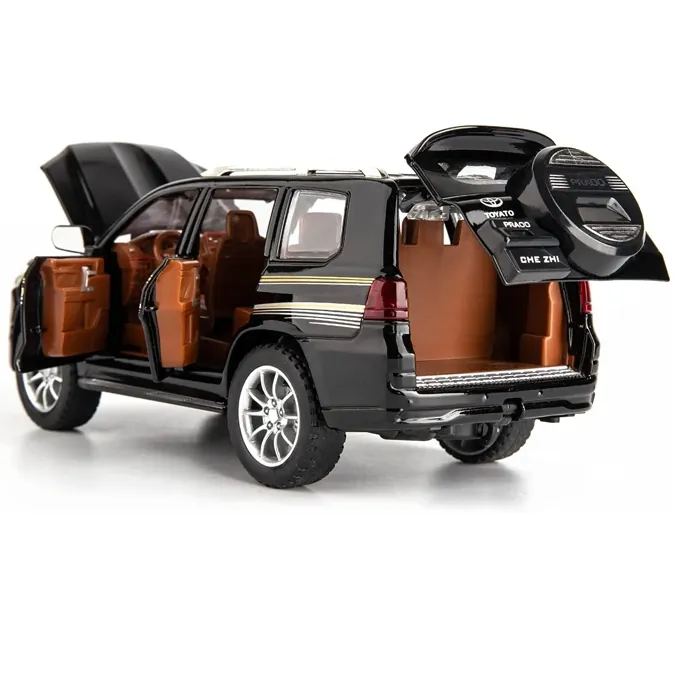 Toyota Prado 1:24 Scale Model - Pull-Back Car with Lights and Sound (Black) - Image 2