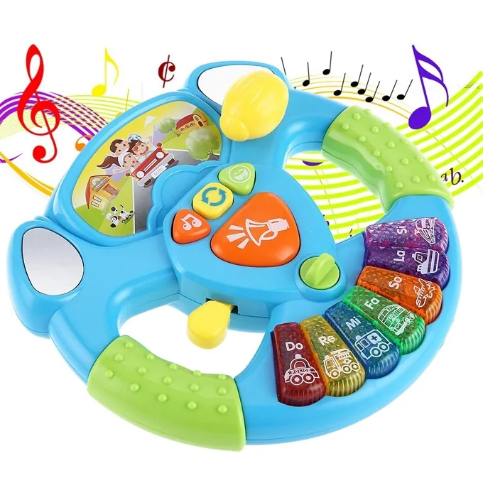 Musical Steering Wheel for Kids - Interactive Toy with Lights & Sounds