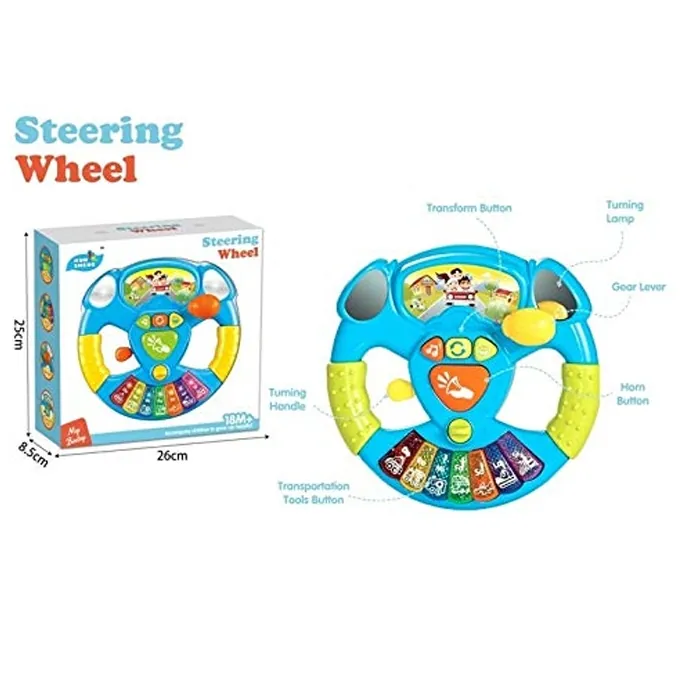 Musical Steering Wheel for Kids - Interactive Toy with Lights & Sounds - Image 2