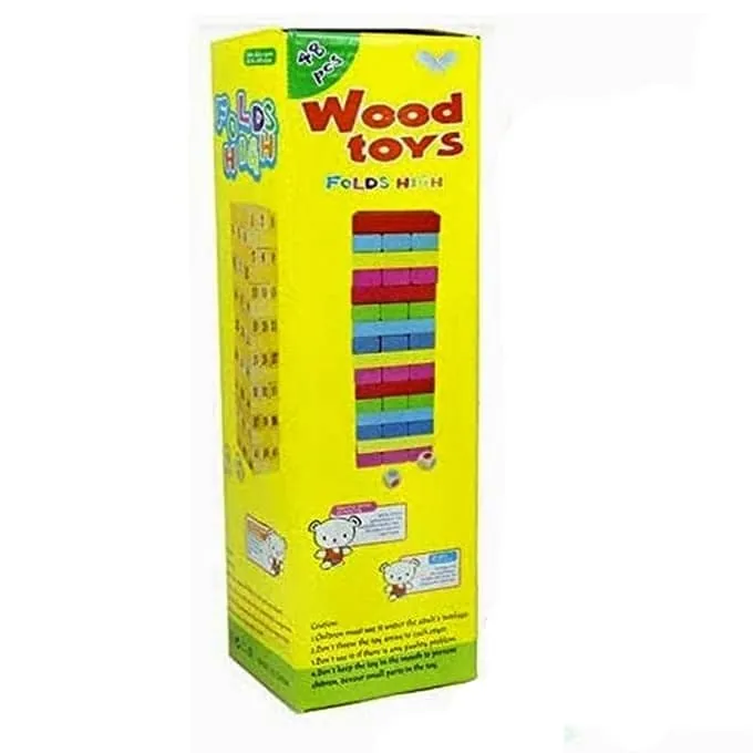 Multicolor Jenga Wooden Stacking Tower Board Game  - Fun Game for All Ages - Image 2