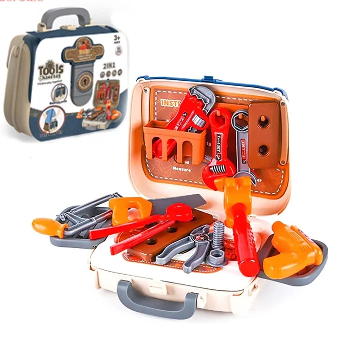 Mini Tool Bag with Construction Accessories - Toddler Toy Toolbox