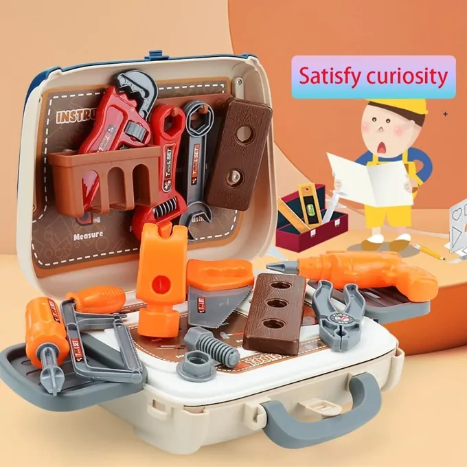 Mini Tool Bag with Construction Accessories - Toddler Toy Toolbox - Image 4