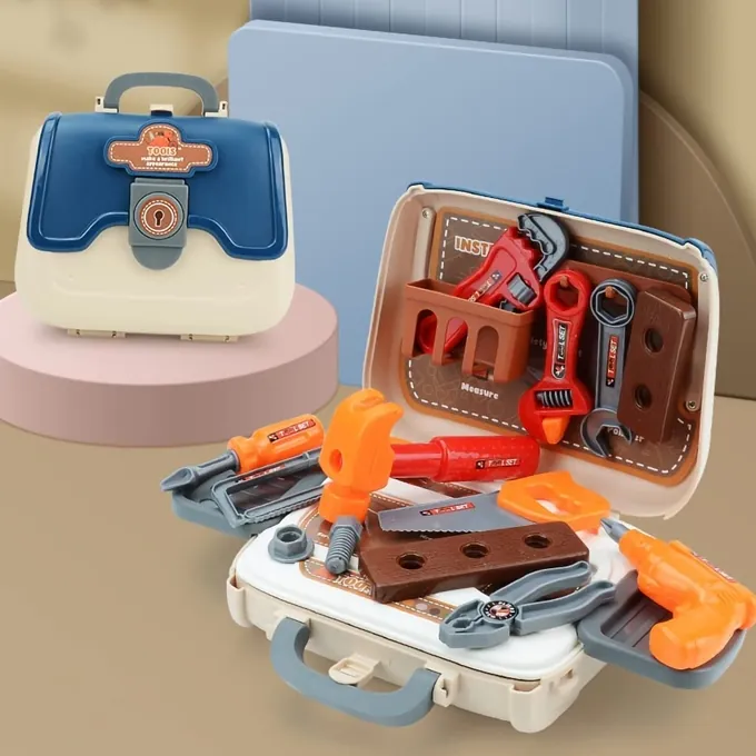 Mini Tool Bag with Construction Accessories - Toddler Toy Toolbox - Image 2