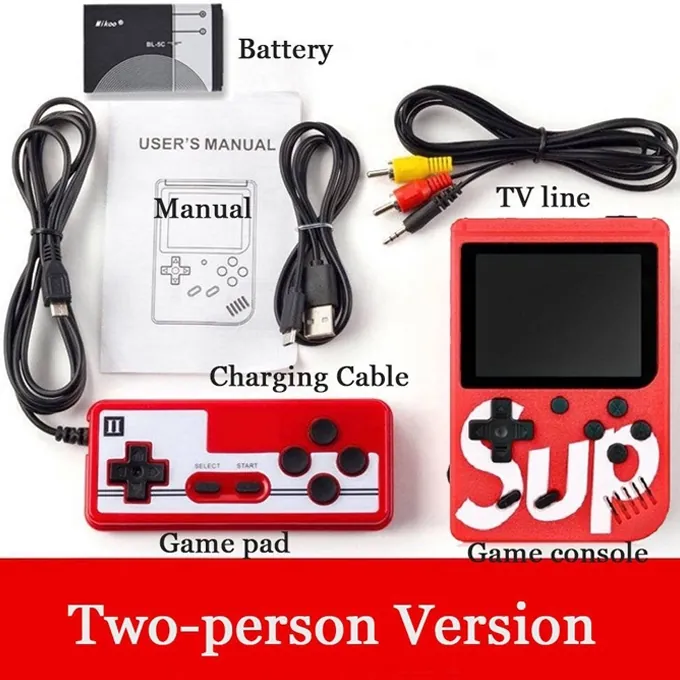 2-Player 400-in-1 Portable Game Console - White (Ages 7+) - Image 2
