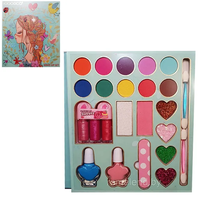 Kids' Makeup Kit - 22-Piece Decorative Cosmetic Palette - Premium Toy for Girls