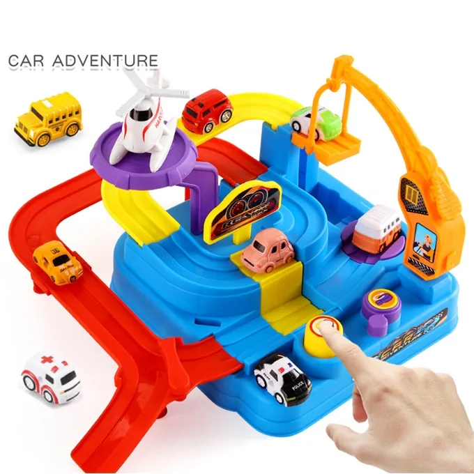 Educational Car Race Track and Parking Garage Set with 2 Cars - Fun Learning Toy - Image 2