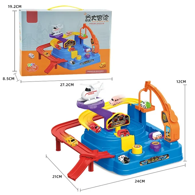 Educational Car Race Track and Parking Garage Set with 2 Cars - Fun Learning Toy - Image 3