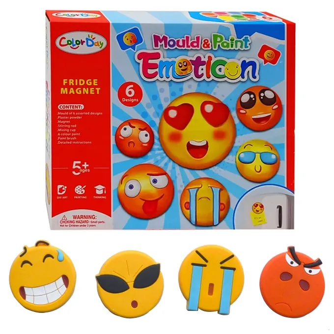 Mould and Paint Emoticon Fridge Magnet - High-Quality Toy for Girls