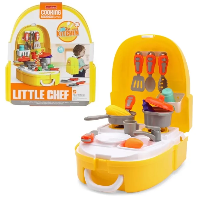 Little Chef Cooking Backpack - 25 Pieces Kitchen Play Set