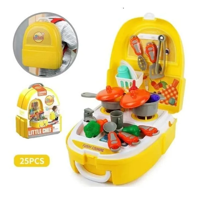 Little Chef Cooking Backpack - 25 Pieces Kitchen Play Set - Image 4