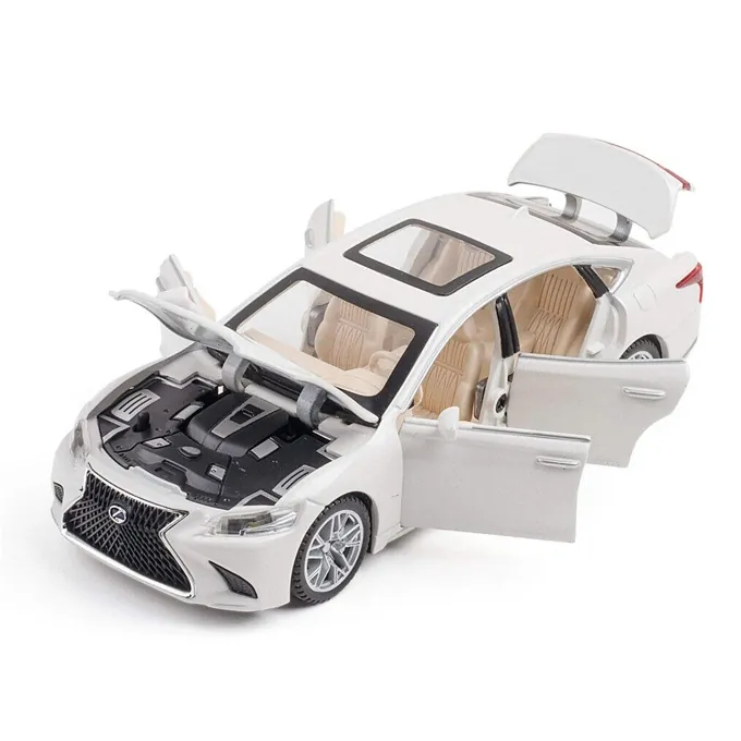 Lexus Die-Cast Car - 1:32 Scale with Openable Doors and Trunk - White - Image 2