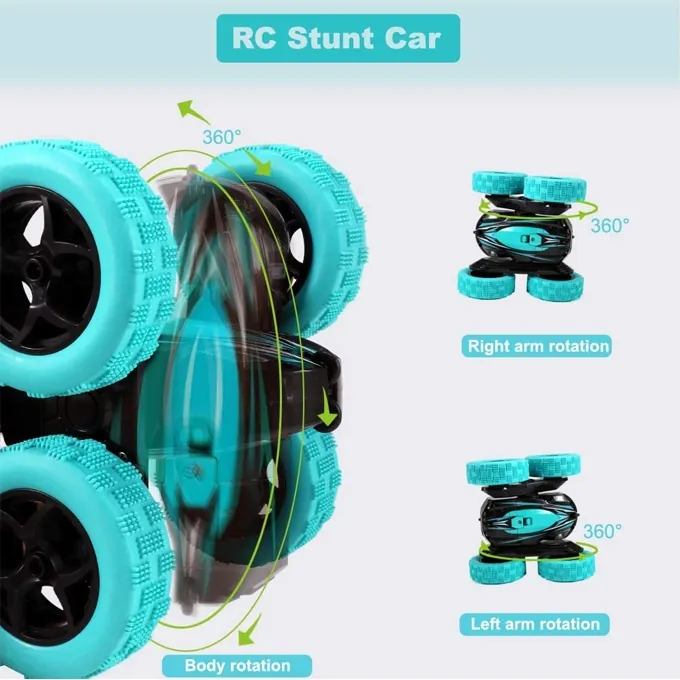 Remote Control Flip Car with Watch Control - 2-in-1 Rechargeable Toy with Lights and Music - Image 2