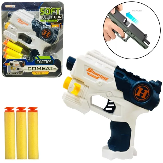 Mini Nerf Dart Blaster - Manual Reload Action Toy for Kids