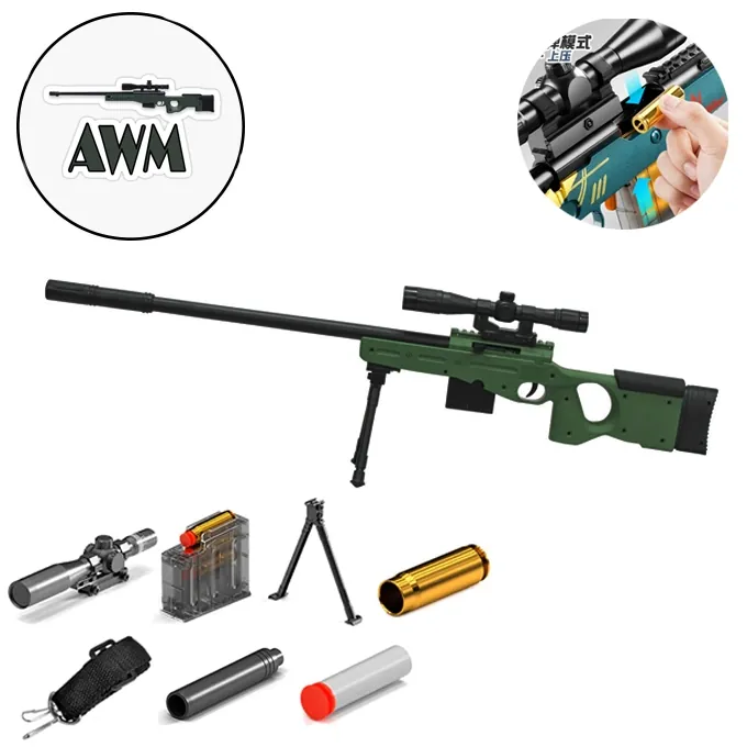 AWM Shell Ejection Soft Darts Toy Gun - Fun Guns & Shooters Toy for Kids