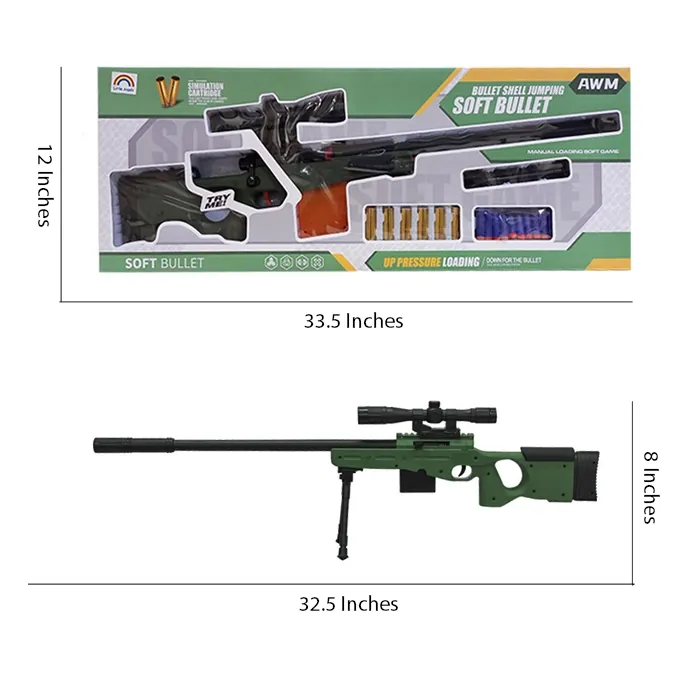 AWM Shell Ejection Soft Darts Toy Gun - Fun Guns & Shooters Toy for Kids - Image 2