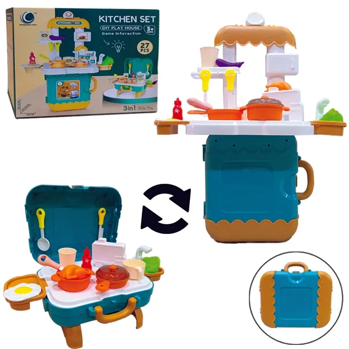 DIY 3-in-1 Portable Kitchen Briefcase - 27 Pieces