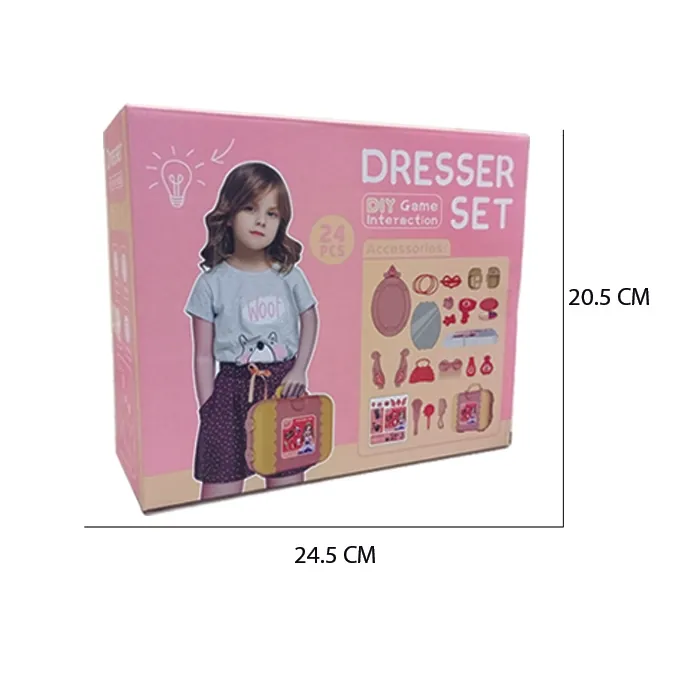 DIY 3-in-1 Portable Dresser Playset - 24-Piece Toy for Girls - Image 4