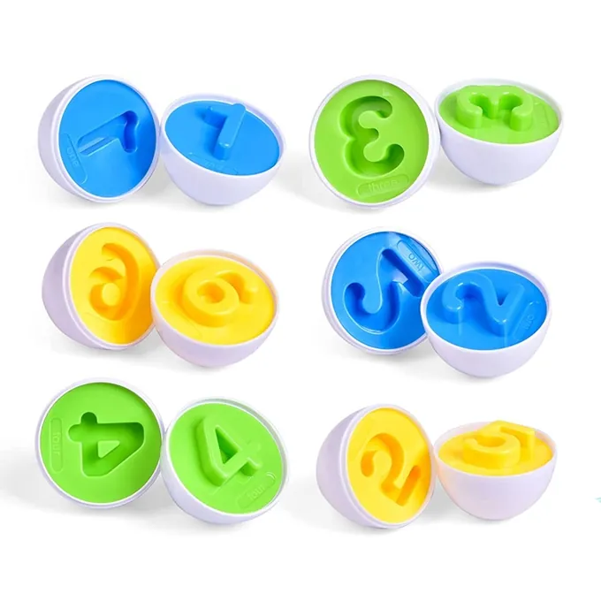 Numbers and Colors Matching Eggs Toy - Set of 6 - Fun Learning Toy for Kids - Image 3