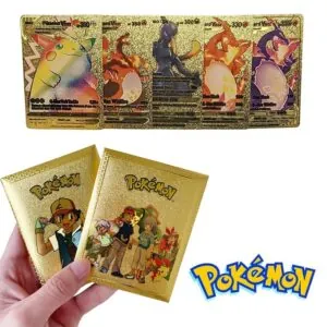 10-Piece Pokemon Gold Foil Cards Pack - Anime Trading Cards