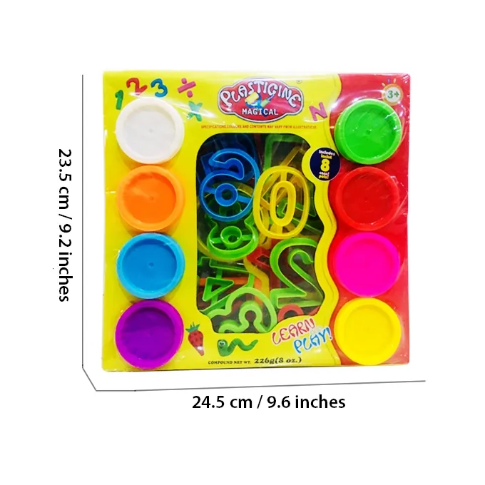 Plasticine Magical Numbers & Shapes Play Dough Set - 23 Clay Molds for Kids - Image 3