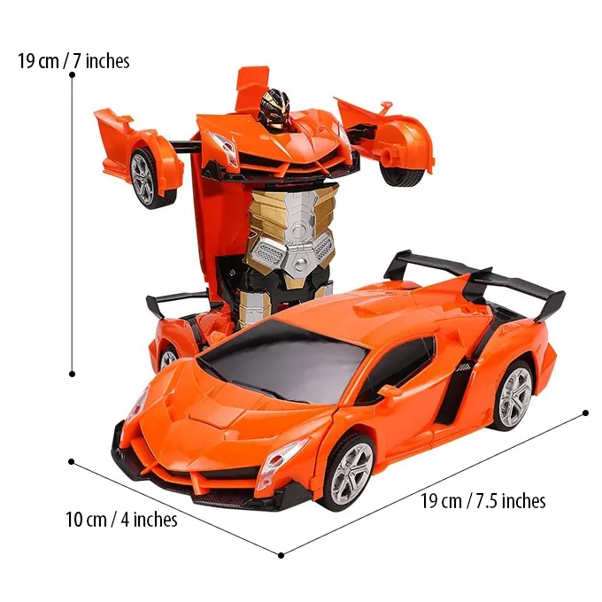 Remote Control 2-in-1 Transformer Lamborghini Car with Lights and Music - Fun Deformation Toy - Image 3