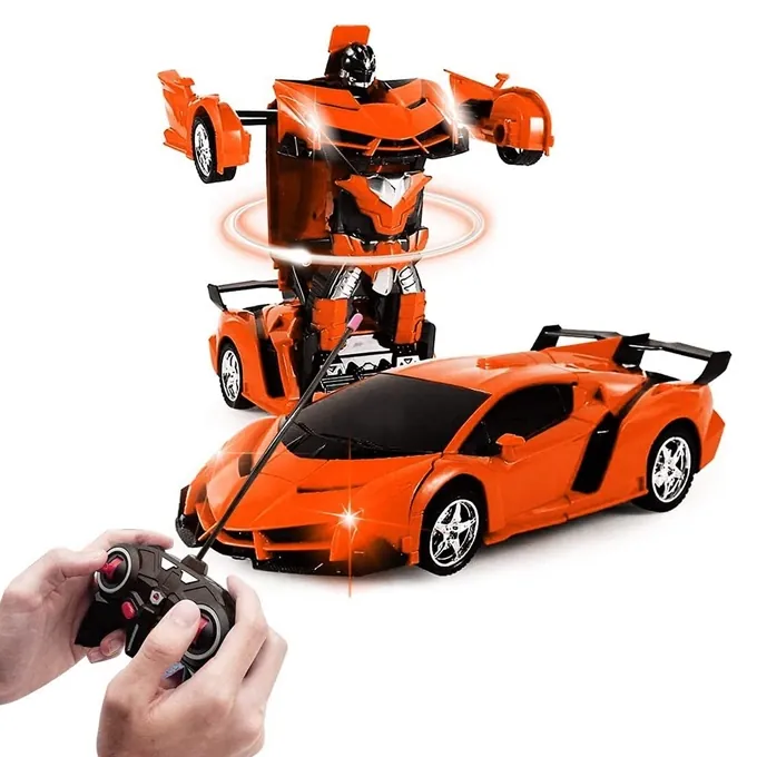 Remote Control 2-in-1 Transformer Lamborghini Car with Lights and Music - Fun Deformation Toy - Image 4