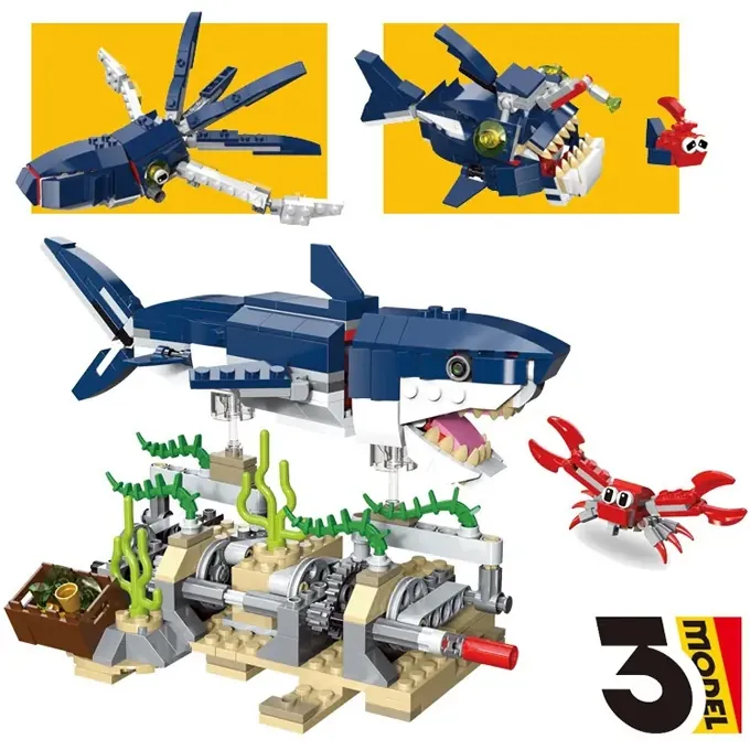 3-in-1 Ocean Animal Building Kit - 388+ Parts - Image 2