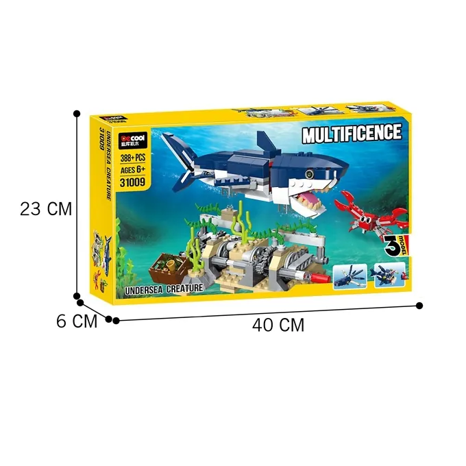 3-in-1 Ocean Animal Building Kit - 388+ Parts - Image 3