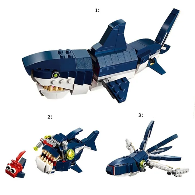 3-in-1 Ocean Animal Building Kit - 388+ Parts - Image 4