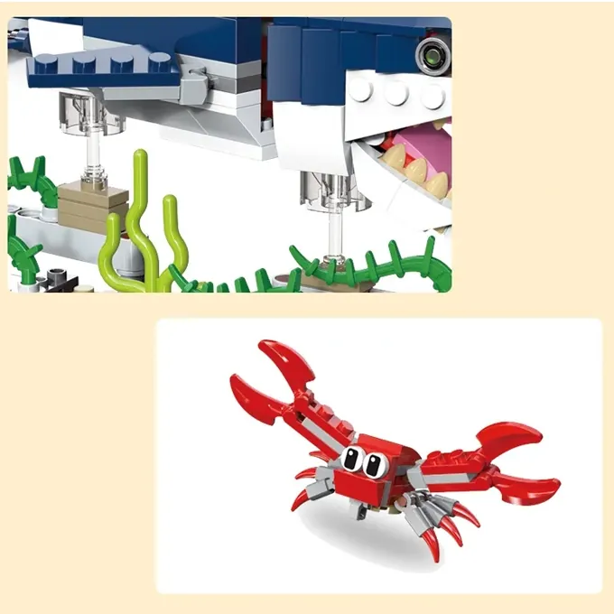 3-in-1 Ocean Animal Building Kit - 388+ Parts - Image 6
