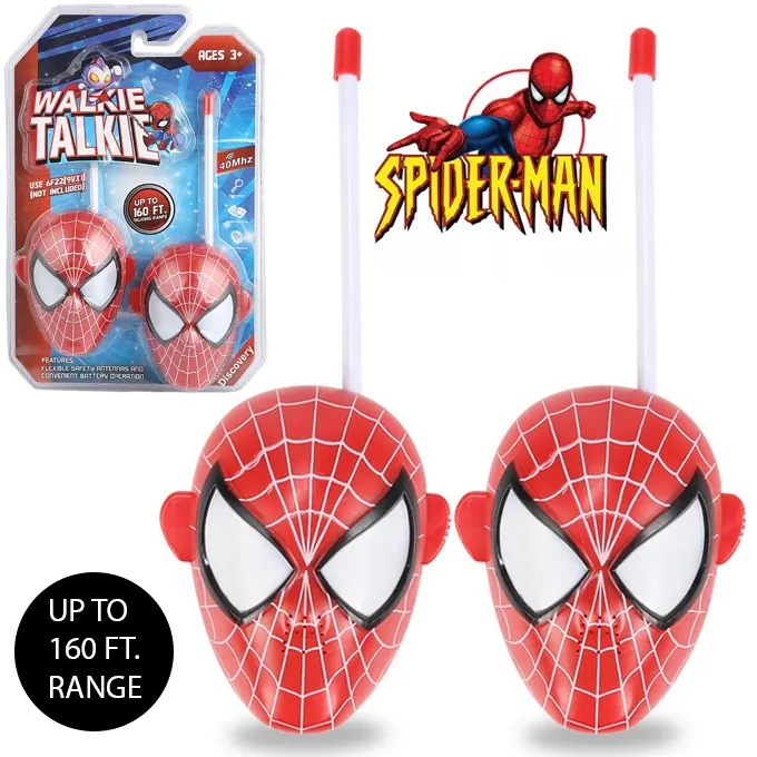 Spiderman Avengers Walkie Talkies for Kids - 160ft Range (Battery-Powered)