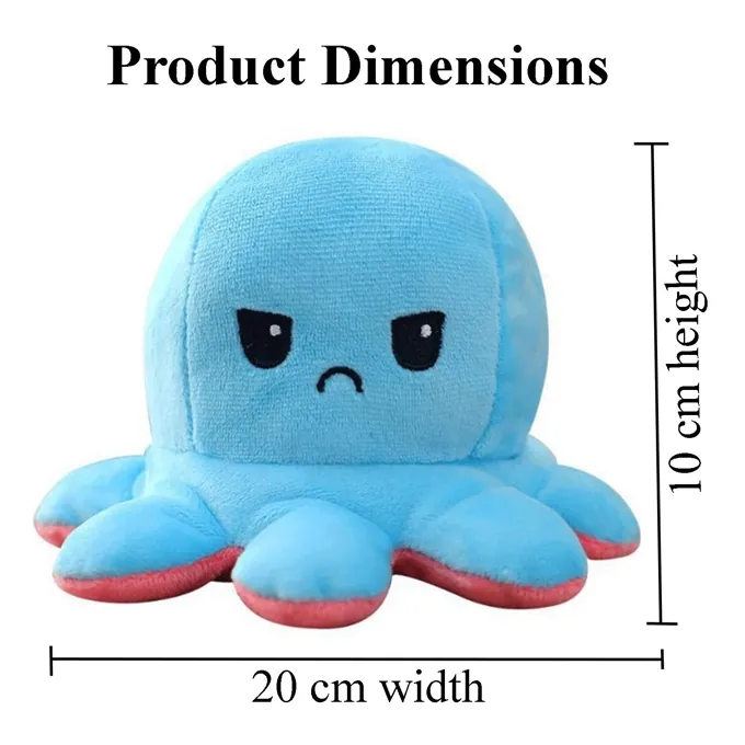 Reversible Octopus Stuffed Toy - Mood-Change Flip Plush in Random Colors - Image 3