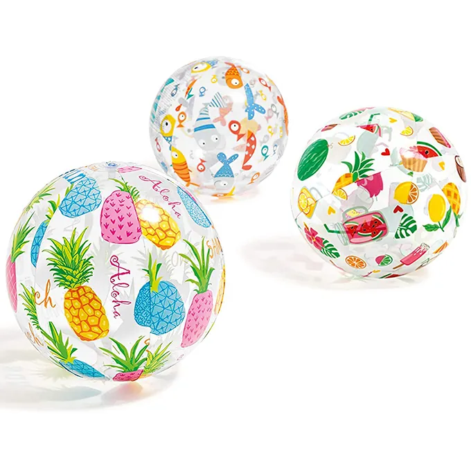 Intex Lively Printed Beach Ball - 20 Inches - High-Quality Swimming Pool Gear