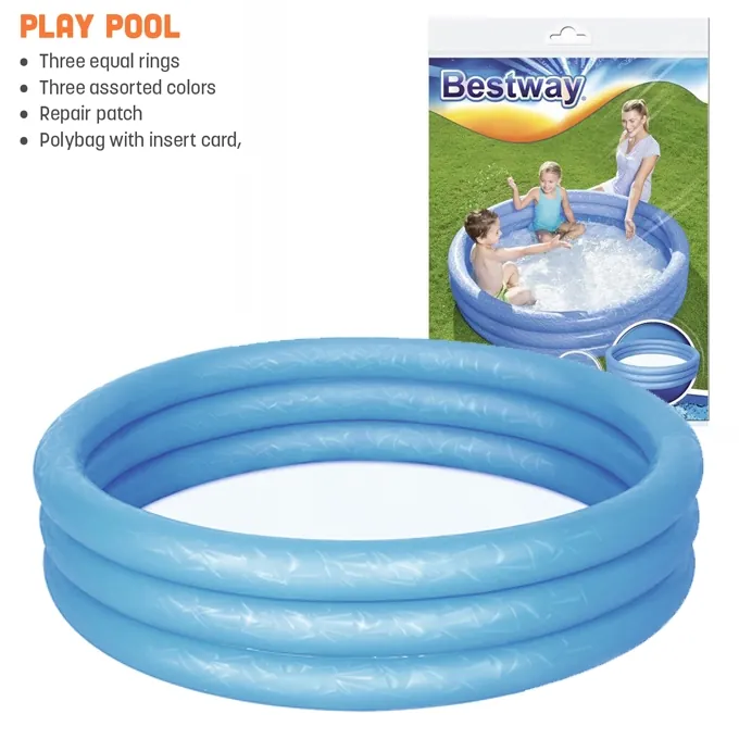 Bestway Deep Blue Baby Pool - Soft Inflatable Bath for Babies