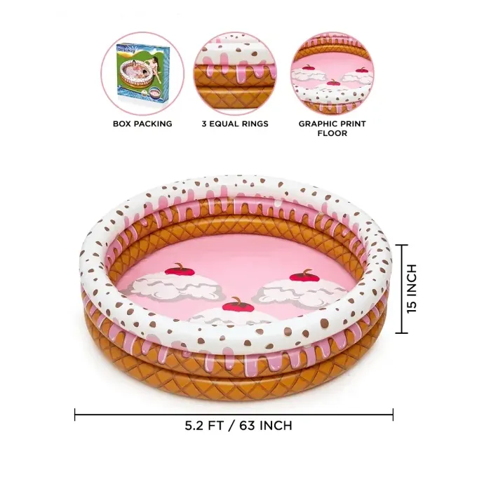 Bestway Inflatable Ice Cream Pool - 5-Foot Kiddie Swimming Pool for Summer Fun - Image 4