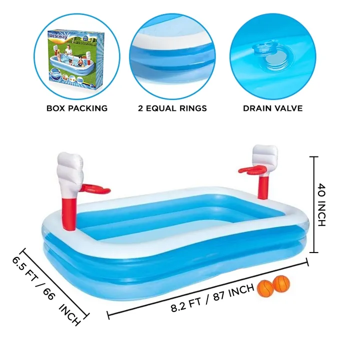 Basketball Inflatable Pool 8ft - With Basketball for Pool Fun - Image 3