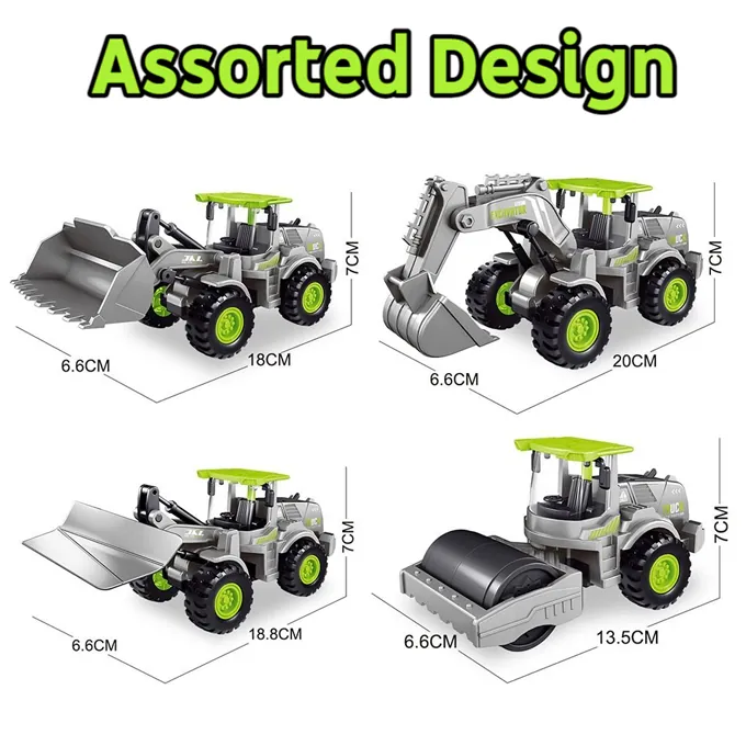 Mini Green Tractor Alloy Construction Vehicle - Durable Play Toy for Boys - Image 2
