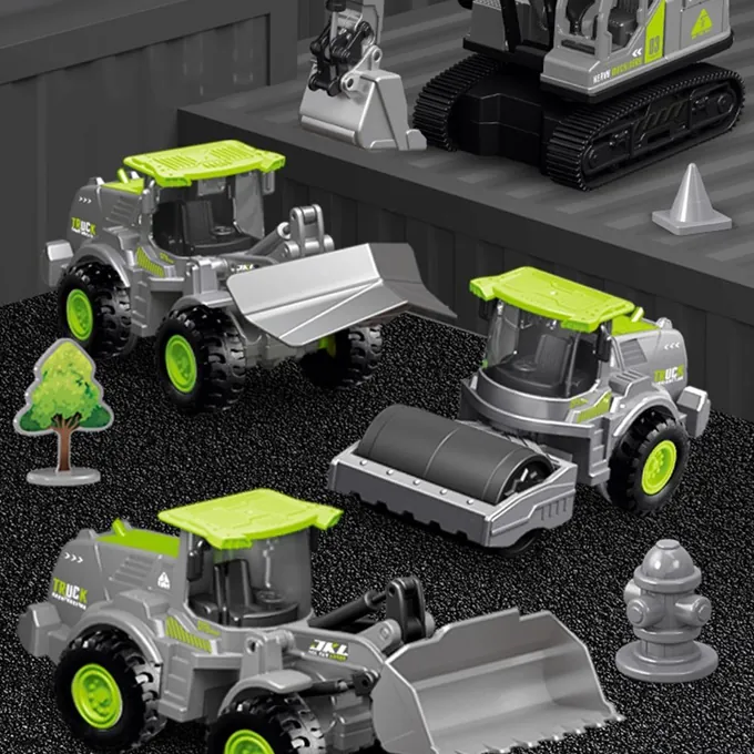 Mini Green Tractor Alloy Construction Vehicle - Durable Play Toy for Boys - Image 6