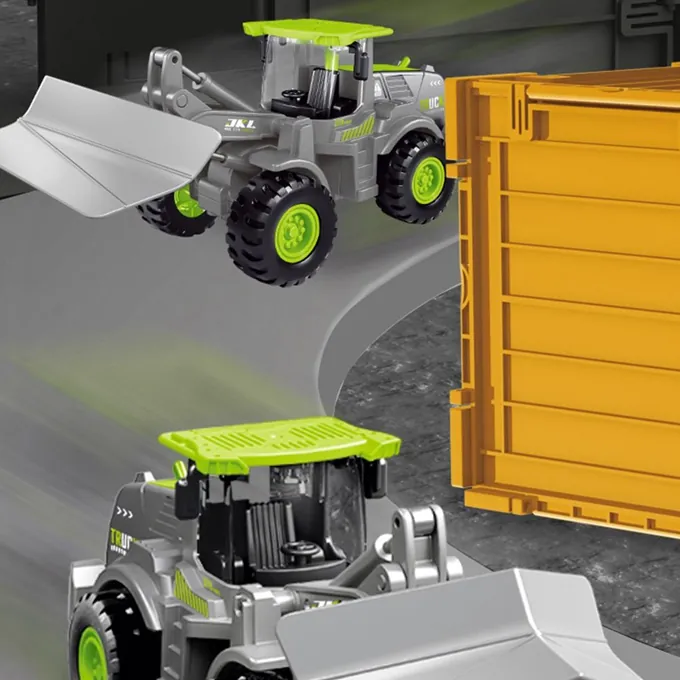 Mini Green Tractor Alloy Construction Vehicle - Durable Play Toy for Boys - Image 7