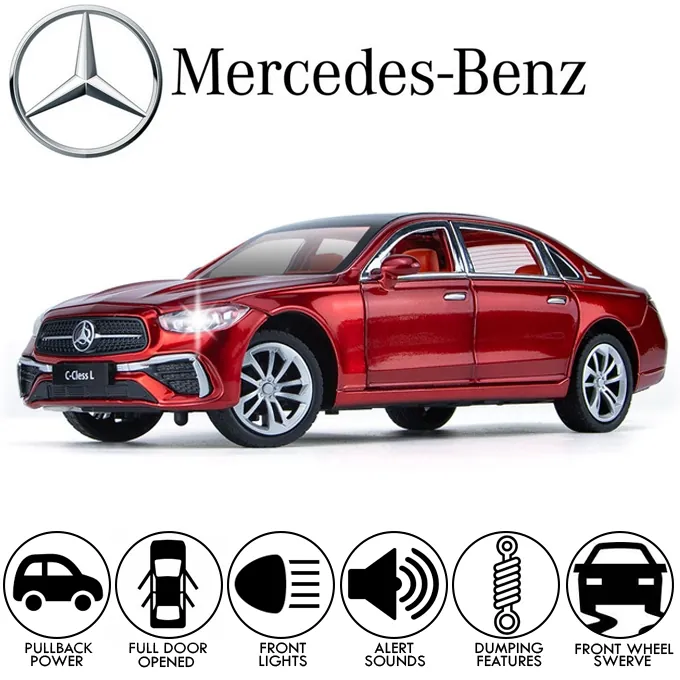 Mercedes-Benz C-Class Die-Cast Model - 1:24 Scale with Lights and Sound - Red - Image 4