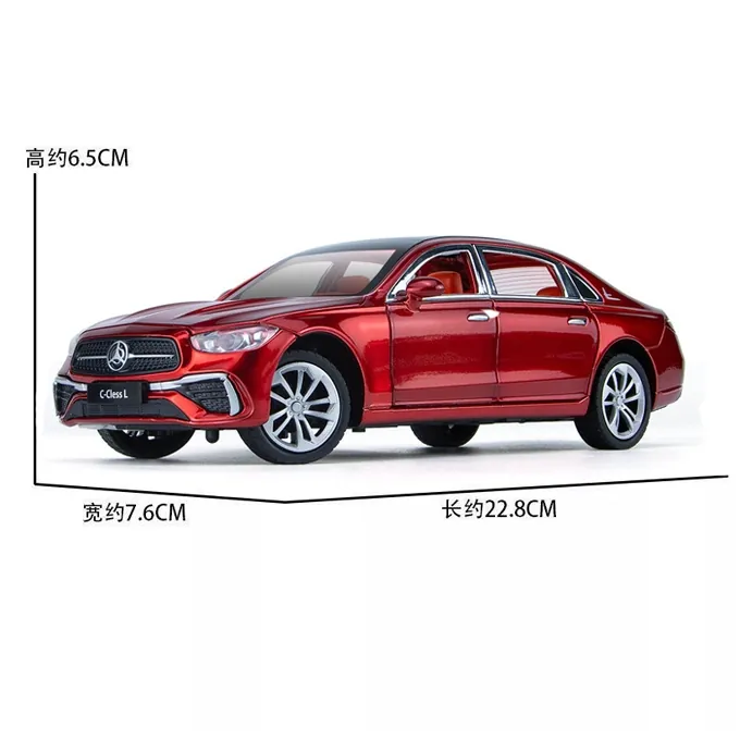Mercedes-Benz C-Class Die-Cast Model - 1:24 Scale with Lights and Sound - Red - Image 3