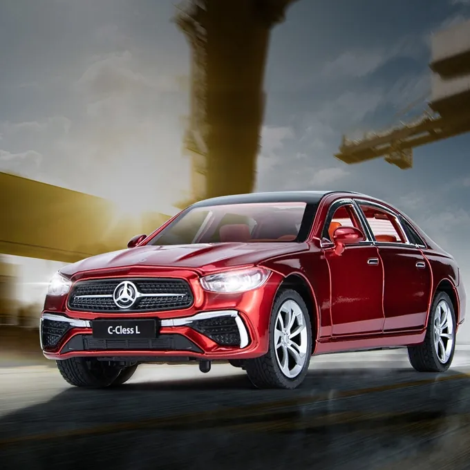 Mercedes-Benz C-Class Die-Cast Model - 1:24 Scale with Lights and Sound - Red