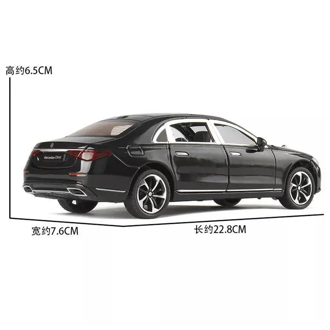 Mercedes-Benz S-Class Die-Cast Model - 1:24 Scale with Lights and Sound - Black - Image 4