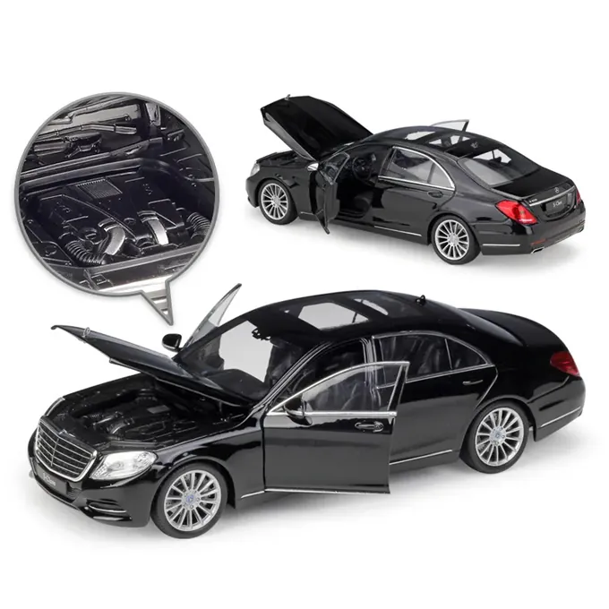 Mercedes-Benz S-Class Die-Cast Model - 1:24 Scale with Lights and Sound - Black - Image 2