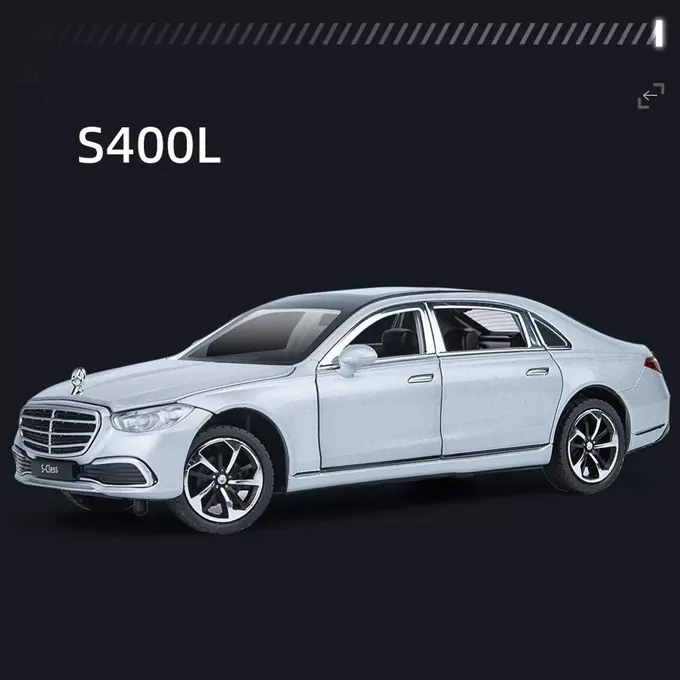 Mercedes-Benz S-Class Die-Cast Model - 1:24 Scale with Lights and Sound - Grey - Image 2