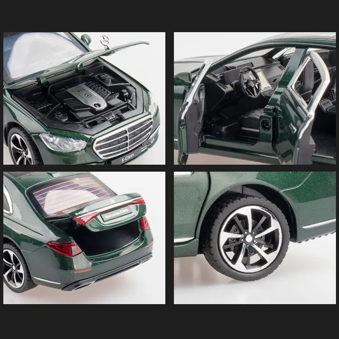 Mercedes-Benz S-Class Die-Cast Model - 1:24 Scale with Lights and Sound - Green - Image 3