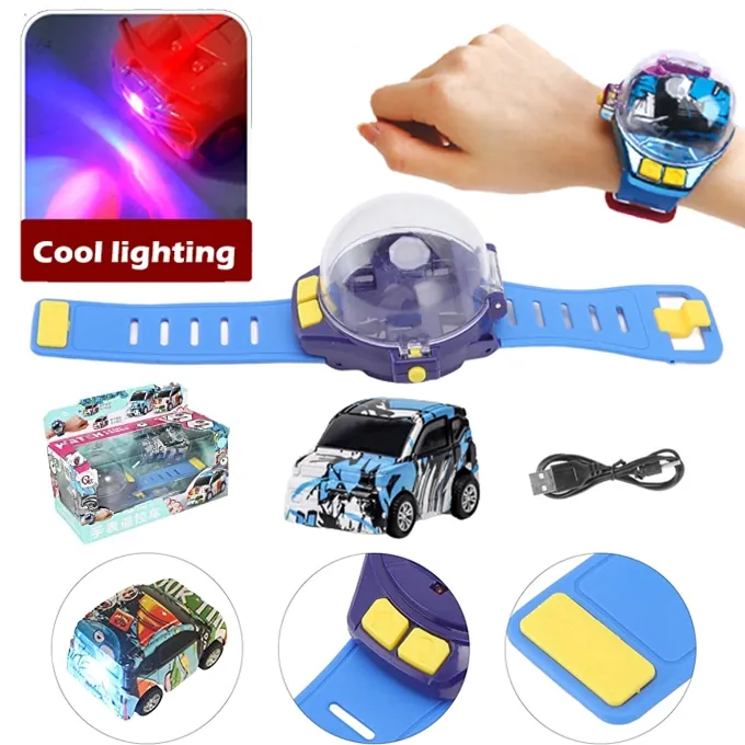 Mini Watch Remote Control Printed Car - 2.4GHz Rechargeable - High-Quality RC Toy