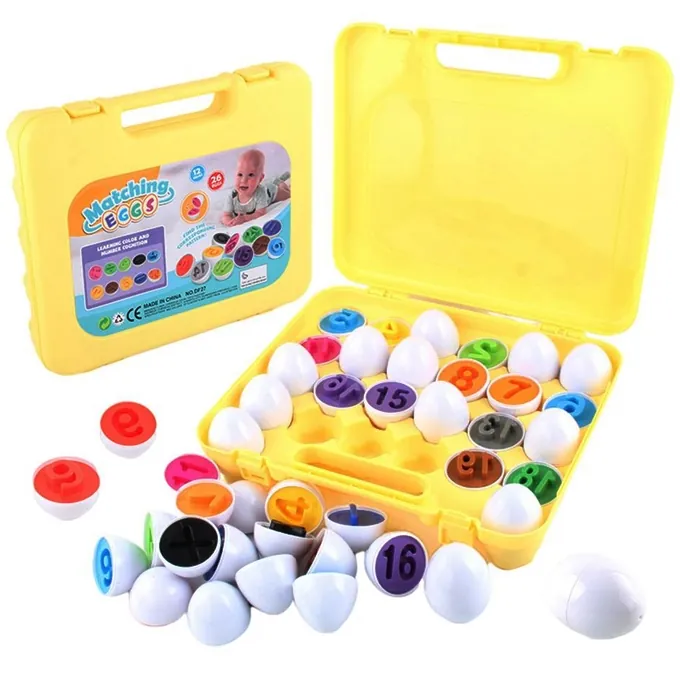 Color & Shape Matching Eggs with Alphabet Letters - Interactive ABC Learning Toy